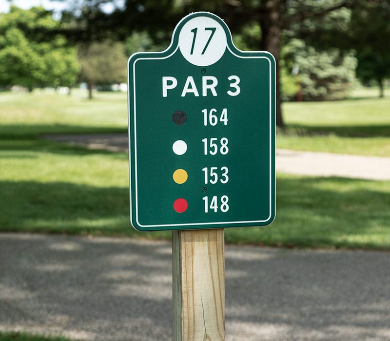 Cedar Lake Golf Course hole 17 marker