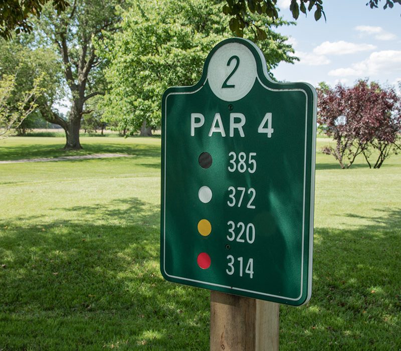 Cedar Lake Golf Course hole 2 marker